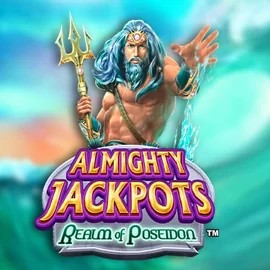 Almighty Jackpots – Realm of Poseidon slot logo by Novomatic at Betamo Casino