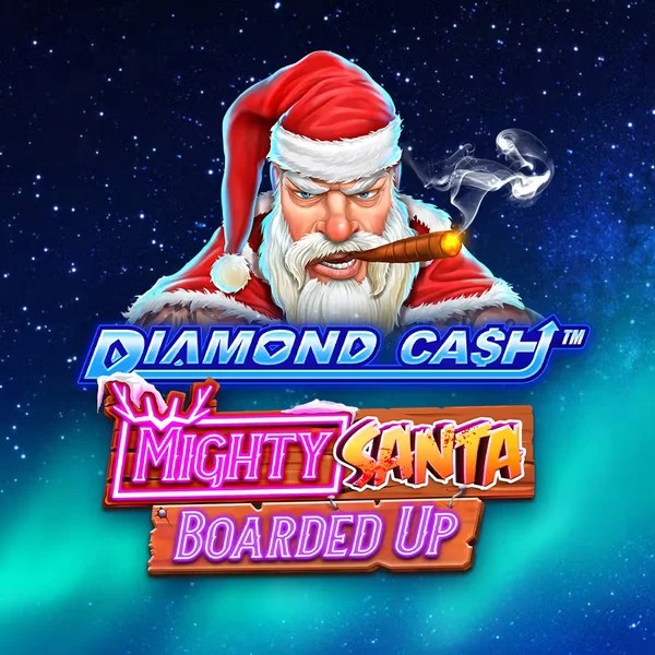 Diamond Cash Mighty Santa Boarded Up by Greentube, showcased at betamocasinos.com – game logo