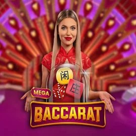 Mega Baccarat online game logo by Pragmatic Play on betamocasinos.com